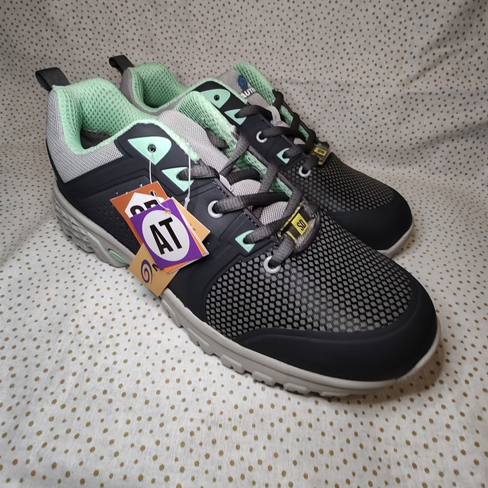 Nautilus Women's Zephyr Safety Toe Athletic Safety Shoes N1355 Gray/Mint Sz 11W